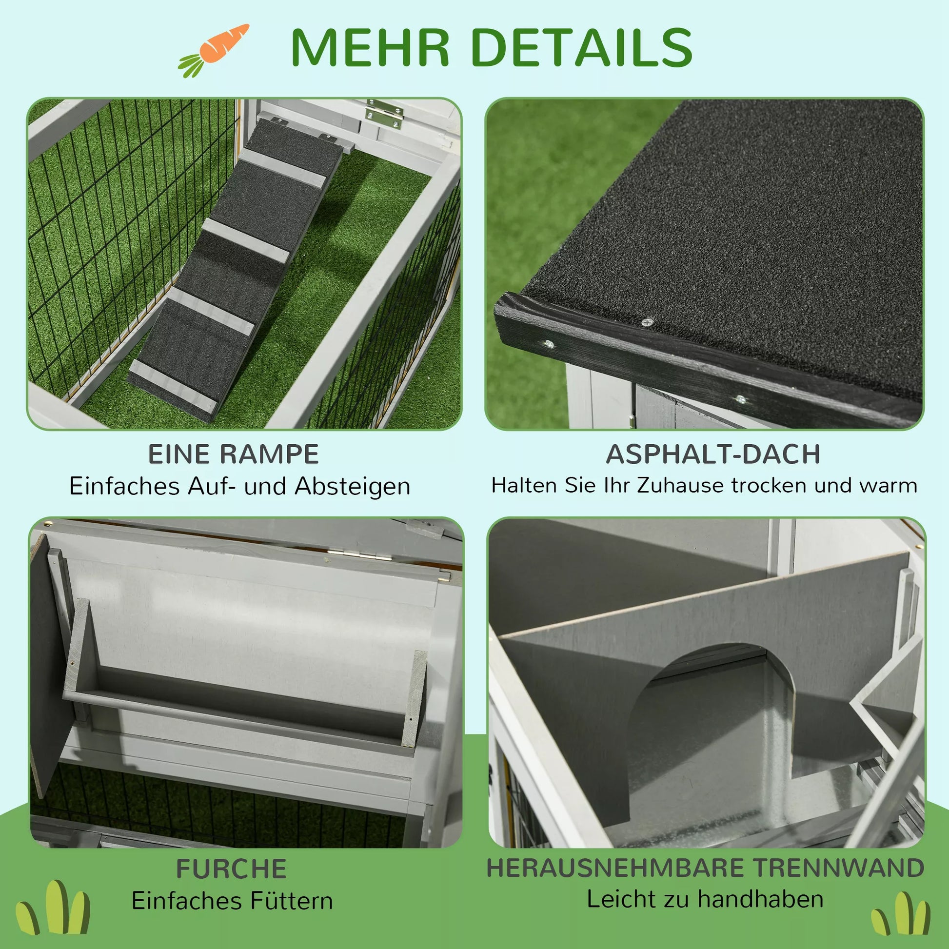 Mažų gyvūnų narvas su laisvu aptvaru Jūrų kiaulytės narvas Laisvas aptvaras Pilkas