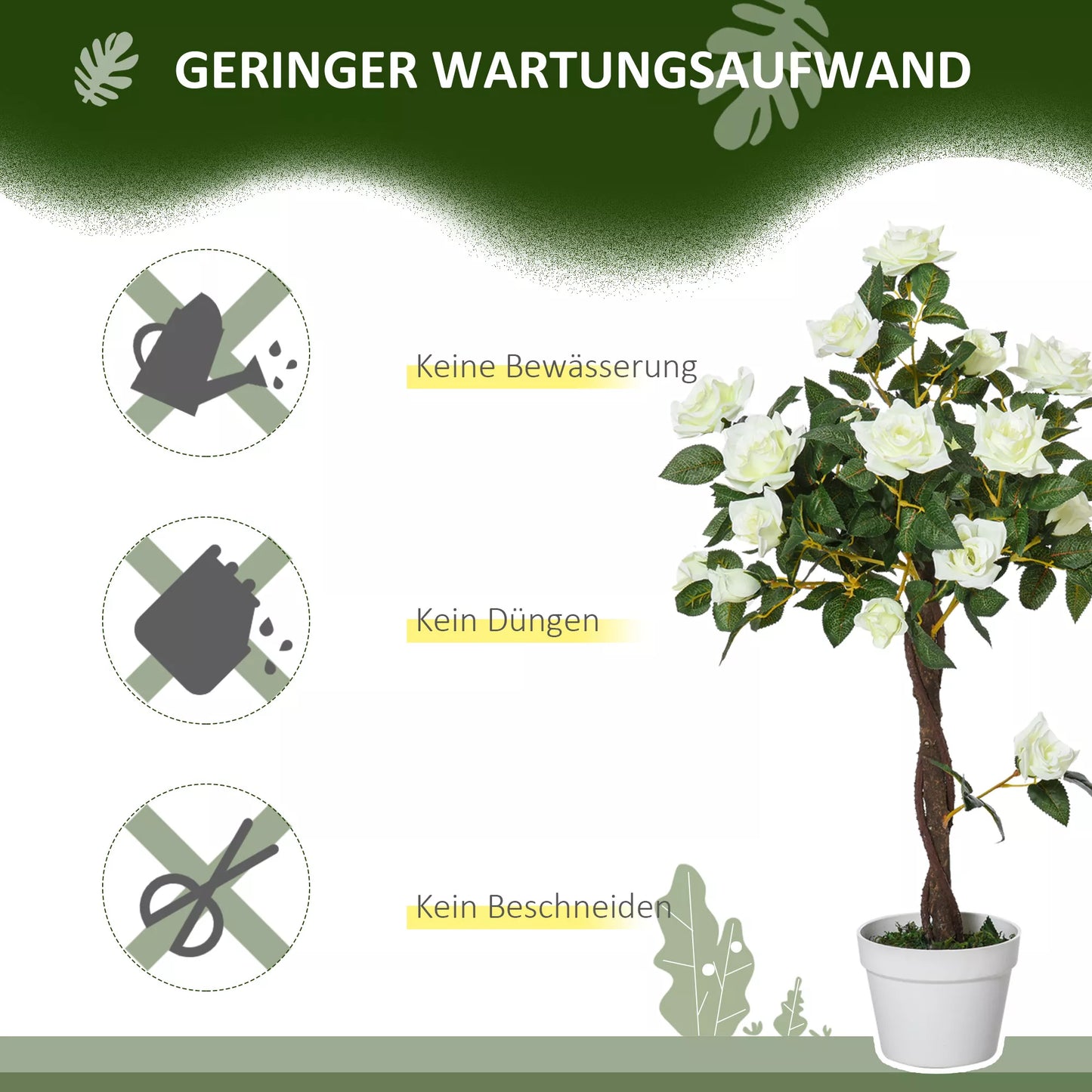 Dirbtinis medis, dirbtinis augalas cemento puode