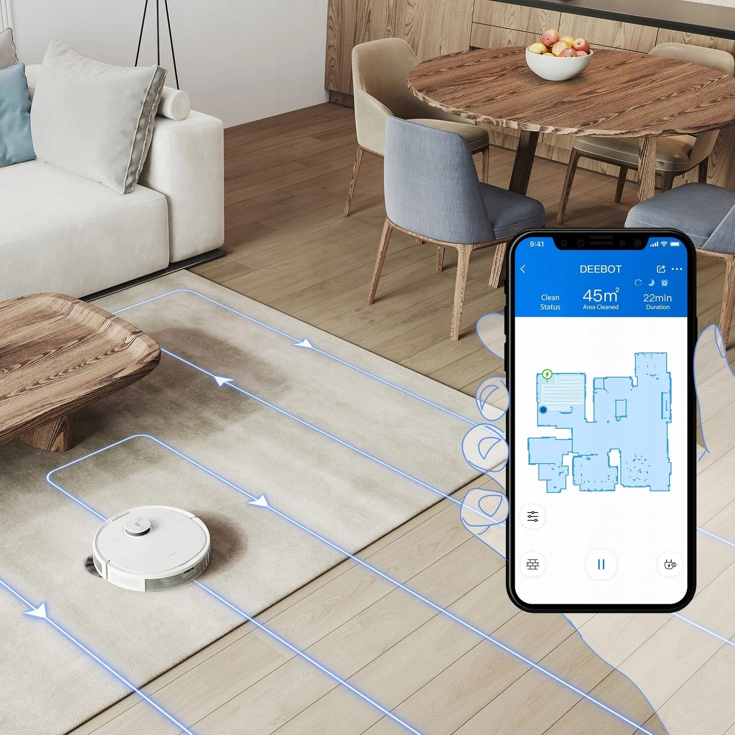 Ecovacs DEEBOT N8+ robotas, dulkių siurblys
