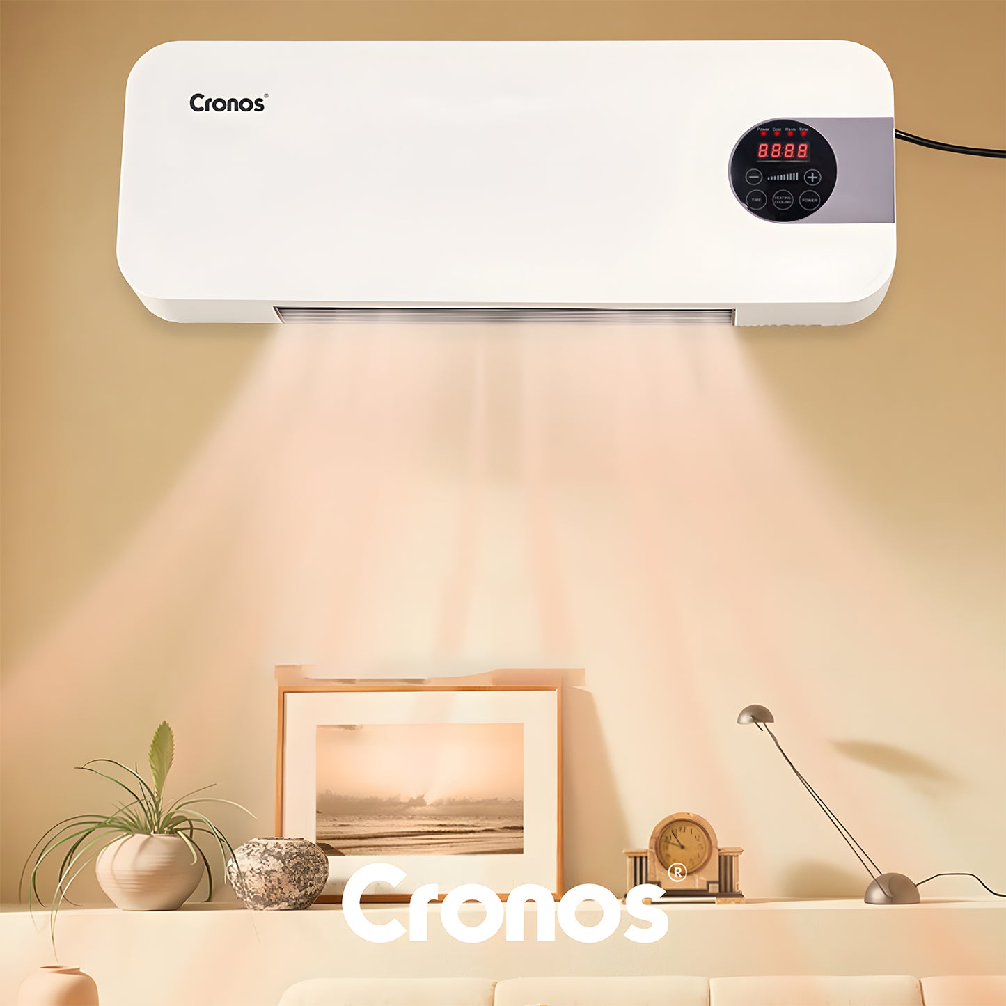 Oro užuolaida-šildytuvas 2000 W + nuotolinio valdymo pultas IPX4 klasė