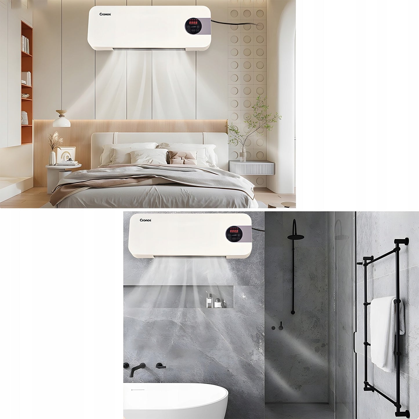 Oro užuolaida-šildytuvas 2000 W + nuotolinio valdymo pultas IPX4 klasė