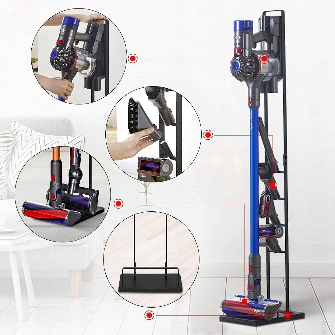 Dyson stovas dulkių siurbliui V7 V8 V10 V11 V12 V15 Gen5 – su priedų laikikliais