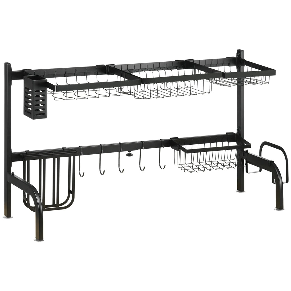 Indų džiovykla virš kriauklės, reguliuojamo ilgio 51–93 cm, juoda
