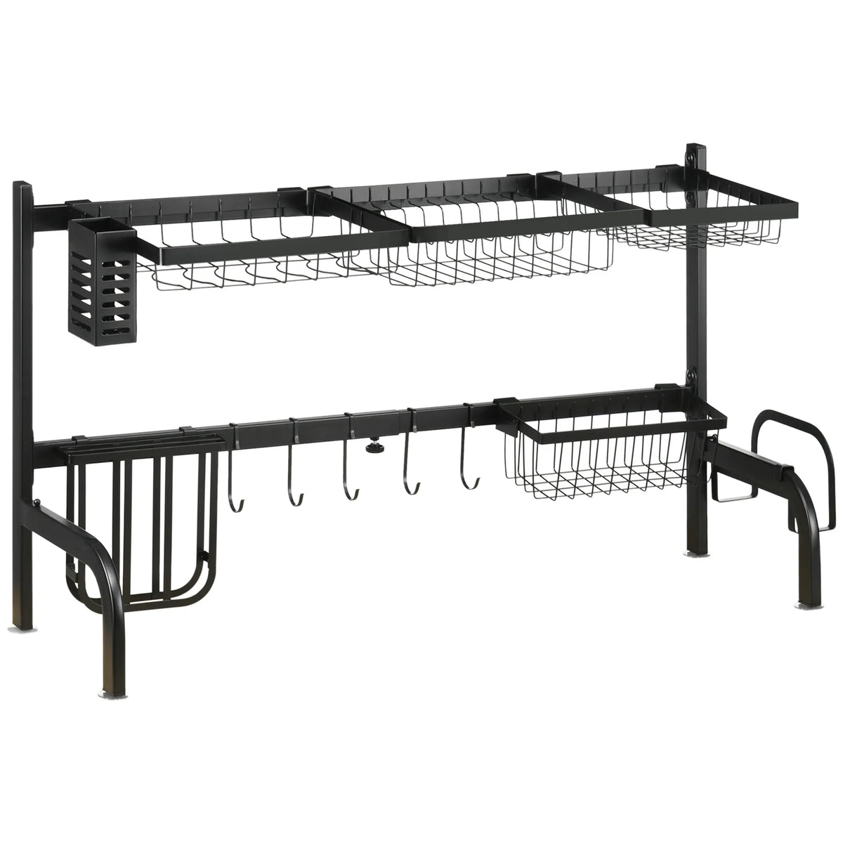 Indų džiovykla virš kriauklės, reguliuojamo ilgio 51–93 cm, juoda