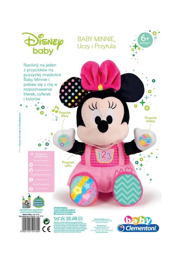 Interaktyvus pliušinis žaislas Disney Baby Minnie, mokantis ir apkabinamas