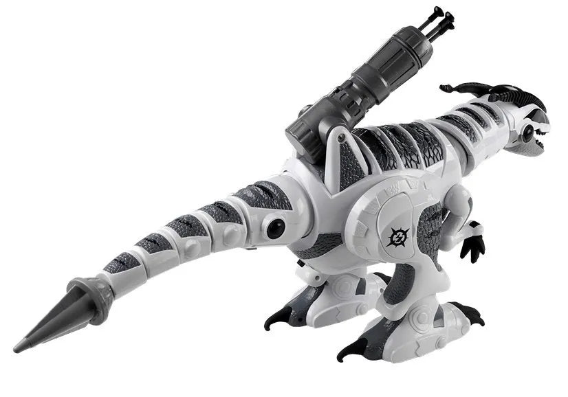 Interaktyvus robotas dinozauras, nuotoliniu būdu valdomas, su šviesos ir garso efektais, 65 cm, baltas