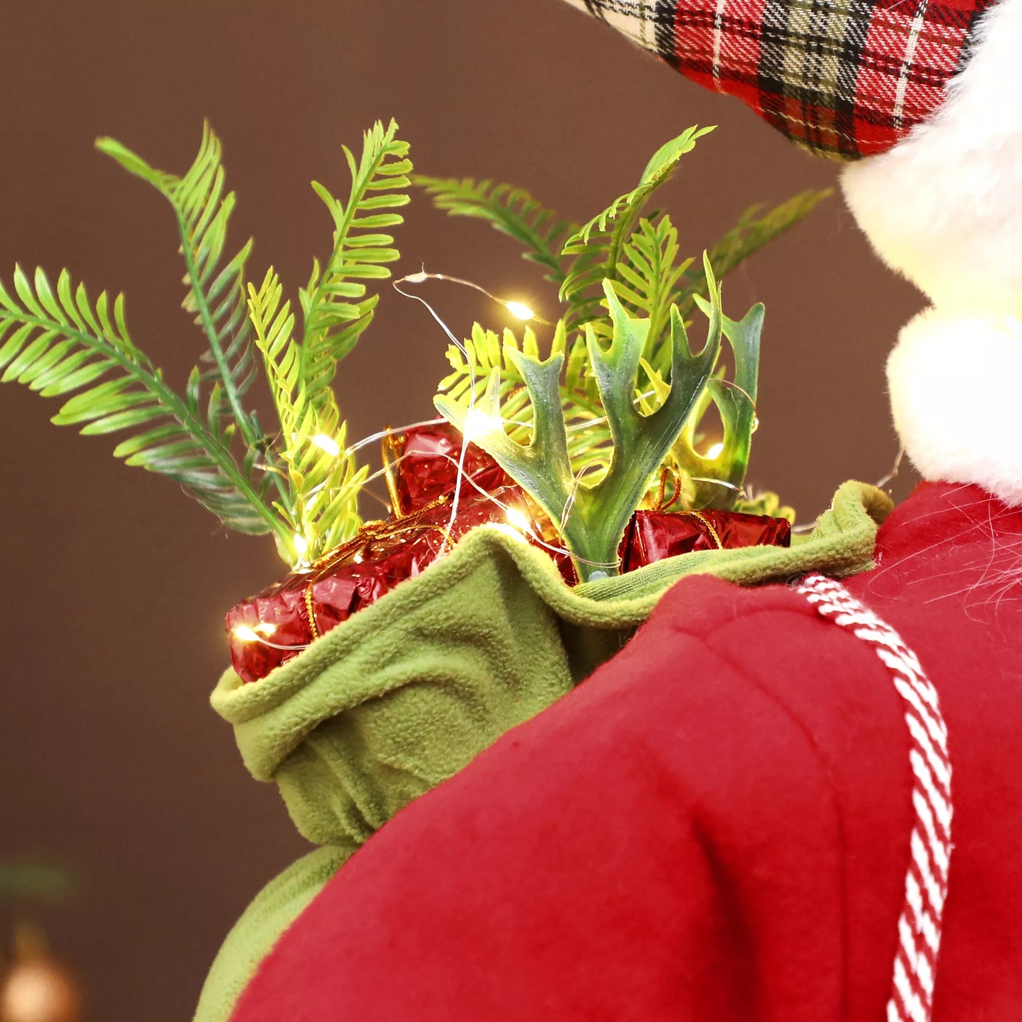 HOMCOM Stovintis Kalėdų senelis 1,6 m su dovanų ir kalėdinių varpelių garso funkcija