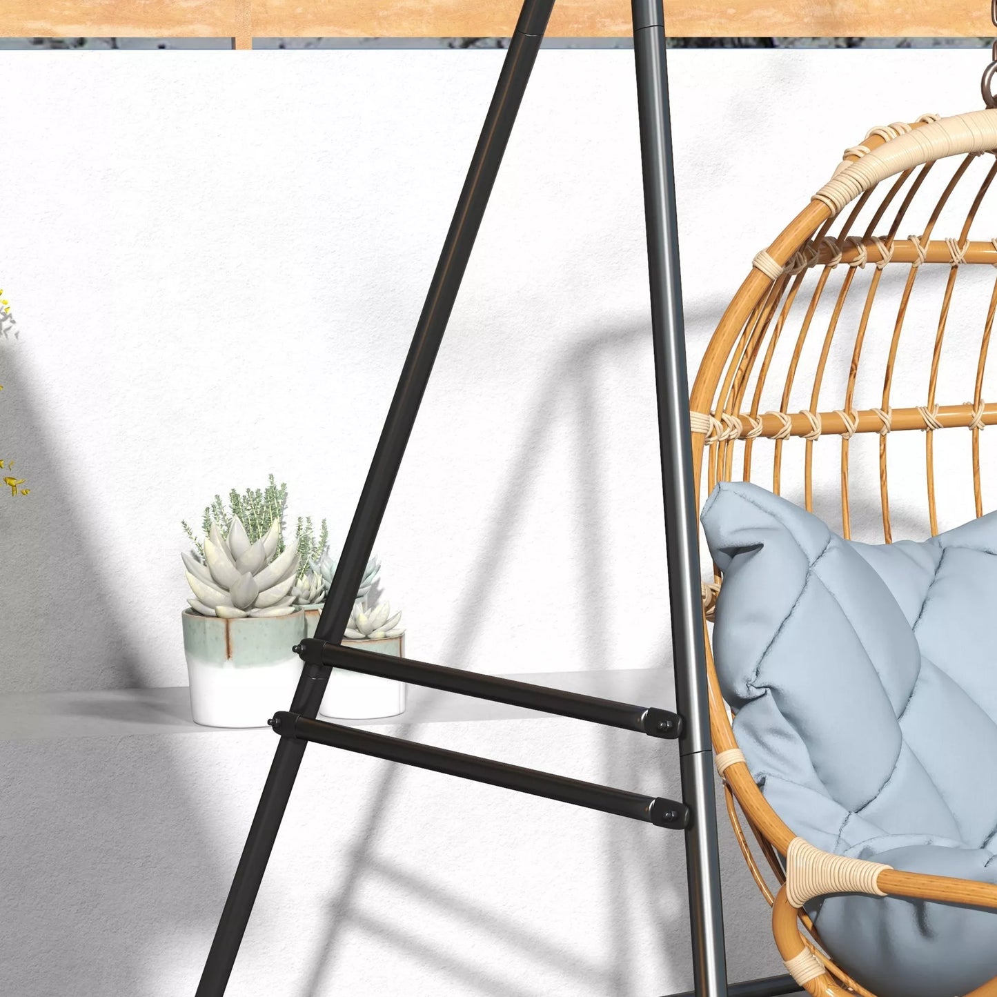 Sūpuoklės rėmas, tvirtas ir atsparus oro sąlygoms, viduje ir lauke, iki 150 kg, plienas, 178 x 143 x 180 cm, juodas