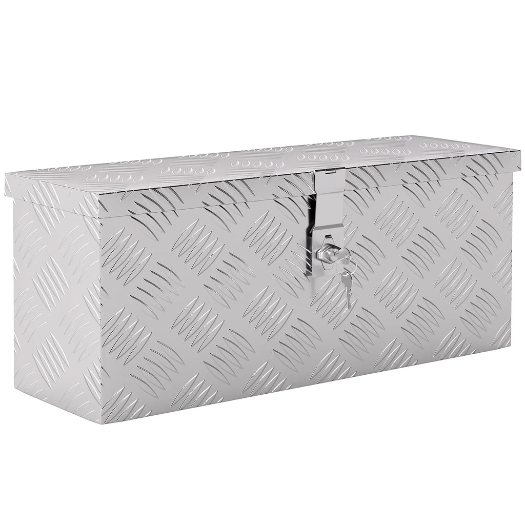 Įrankių dėžė iš aliuminio su užraktu, 50 x 15,5 x 20,5 cm, sidabrinė