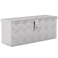 Įrankių dėžė iš aliuminio su užraktu, 50 x 15,5 x 20,5 cm, sidabrinė