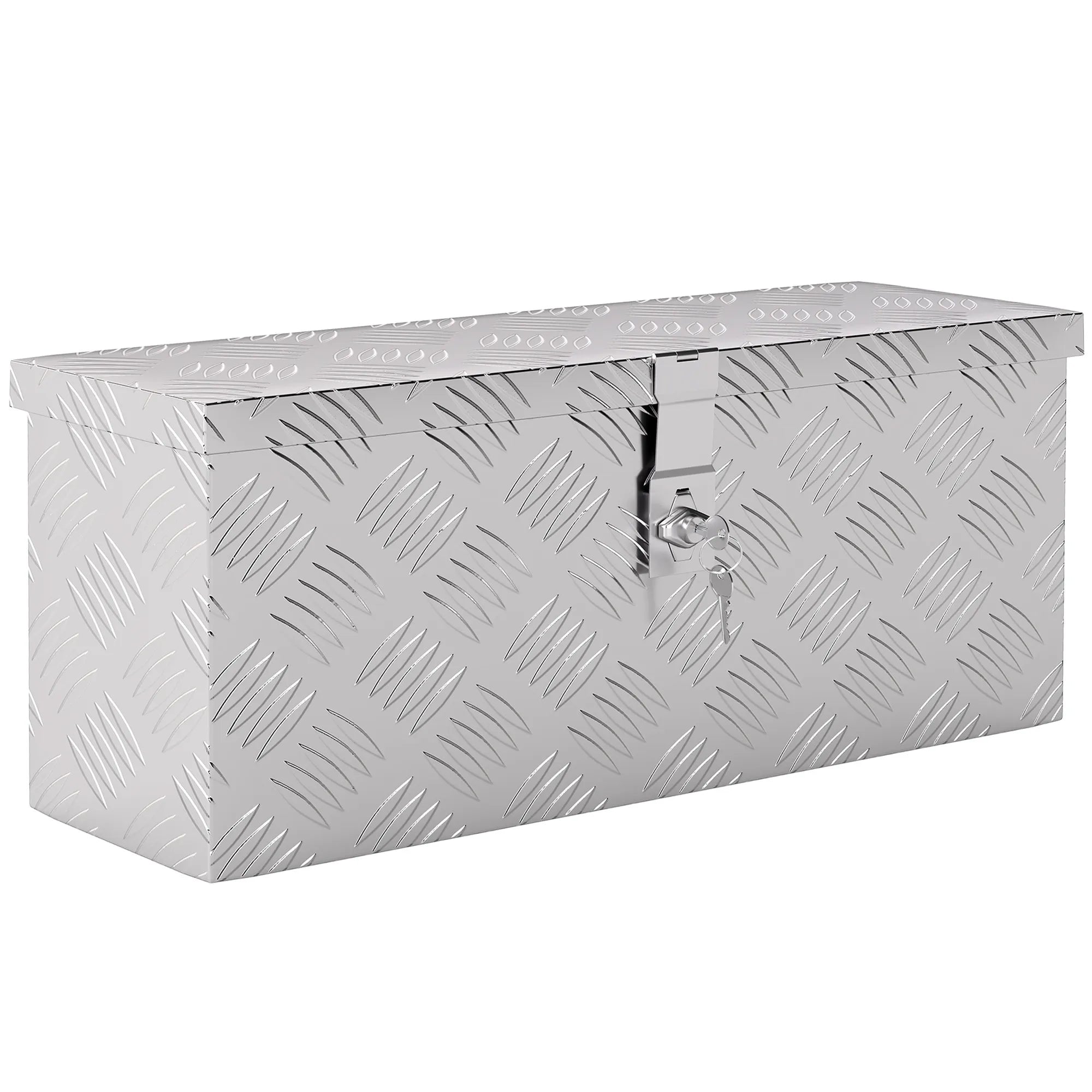 Įrankių dėžė iš aliuminio su užraktu, 50 x 15,5 x 20,5 cm, sidabrinė
