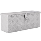 Įrankių dėžė iš aliuminio su užraktu, 50 x 15,5 x 20,5 cm, sidabrinė