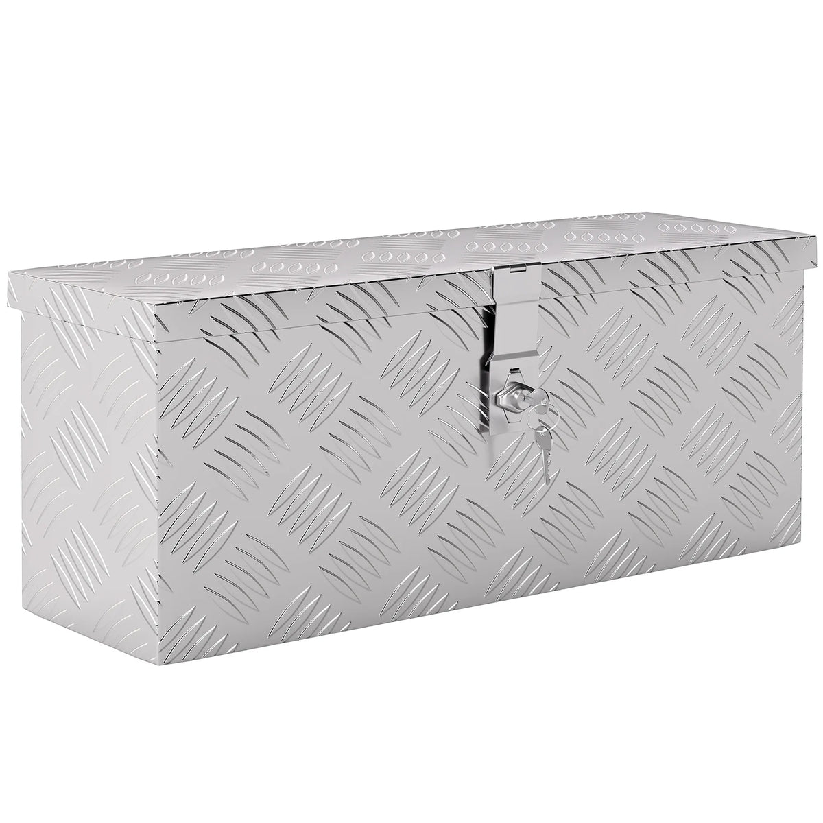Įrankių dėžė iš aliuminio su užraktu, 50 x 15,5 x 20,5 cm, sidabrinė