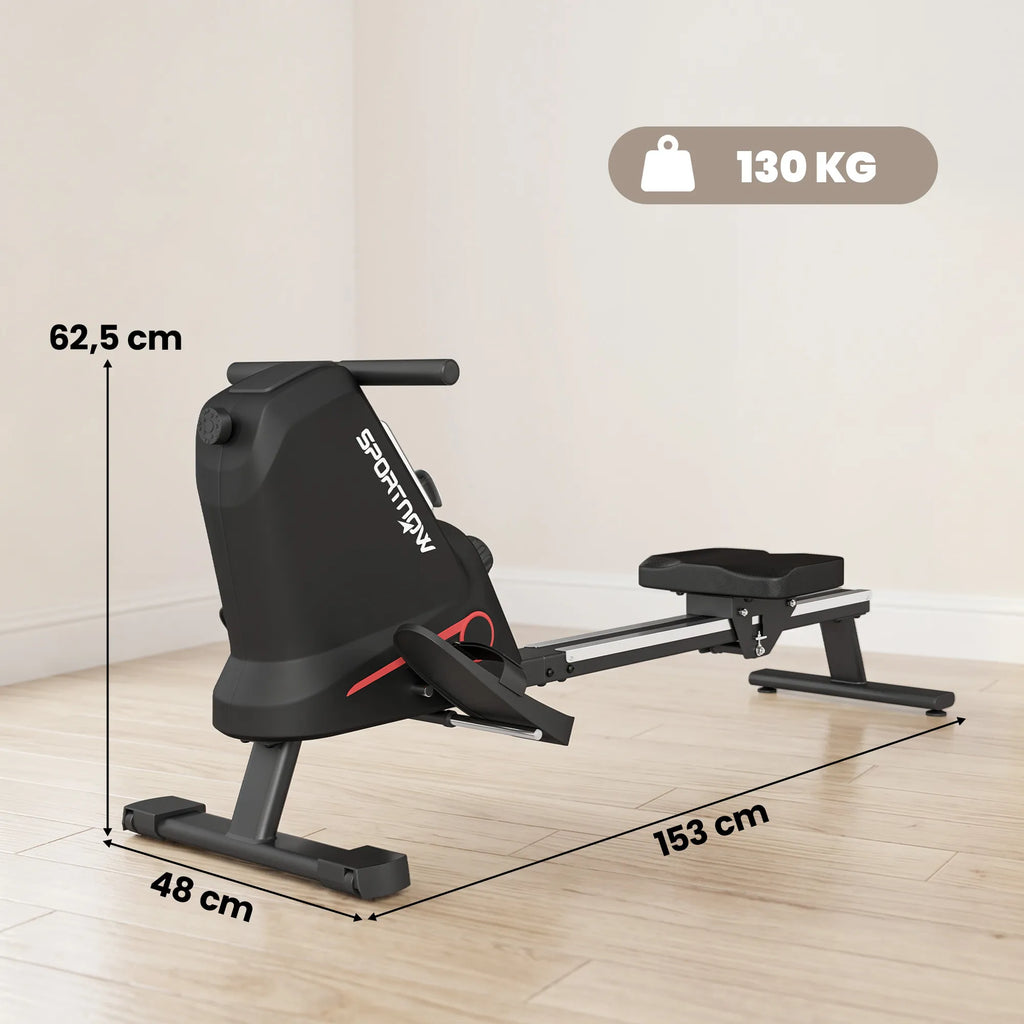 Irklavimo treniruoklis magnetinis su 16 pasipriešinimo lygių iki 130 kg juodas