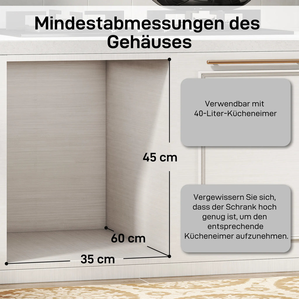 Išimamas šiukšlių konteineris, 2 x 20 l, išimami konteineriai, plastikas, metalas, pilkos spalvos