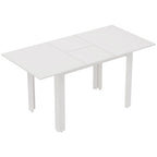 Išlankstomas stalas, 120–160 x 80 cm, baltas blizgus