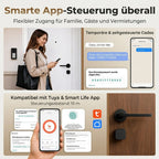 Išmanus durų cilindras 5 viename: piršto atspaudas, kodas, programėlė, NFC