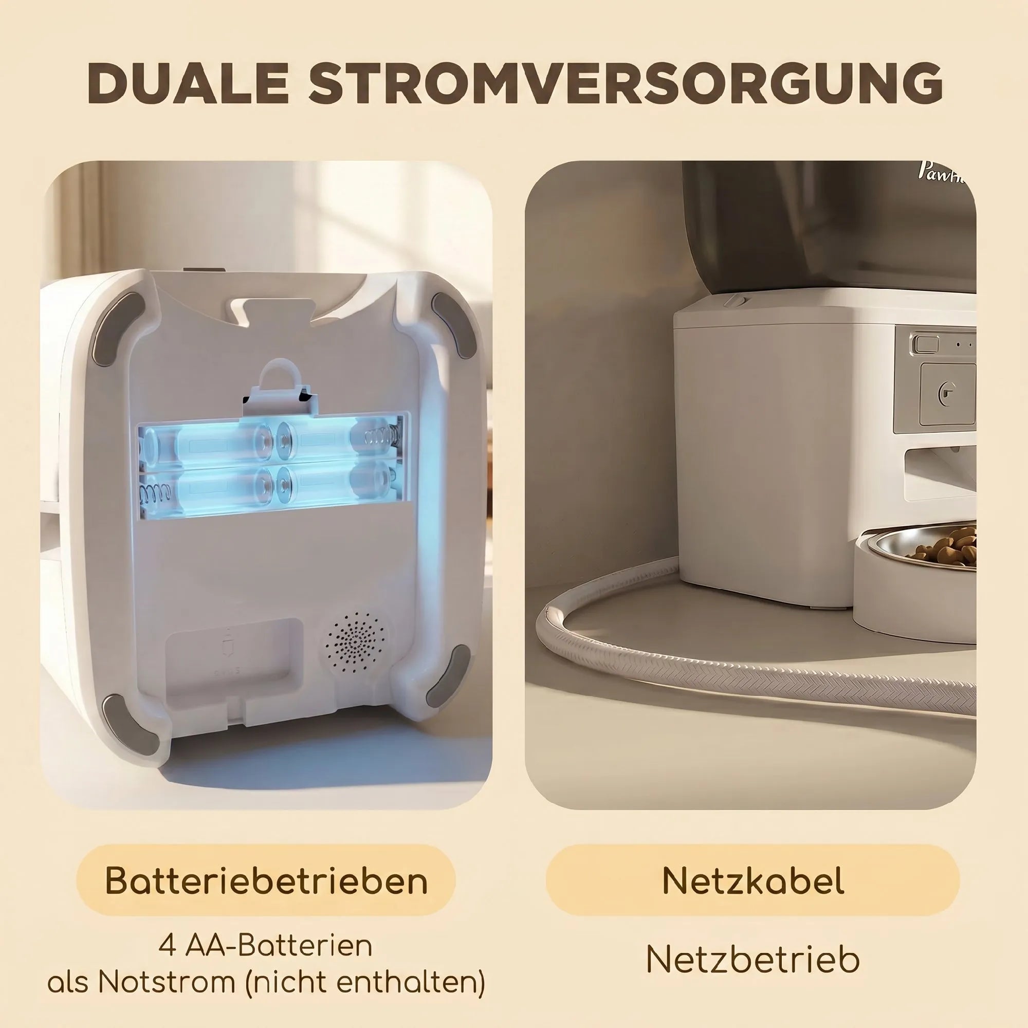 Išmanusis automatinis ėdalo dozatorius su kamera, 4 l, baltas