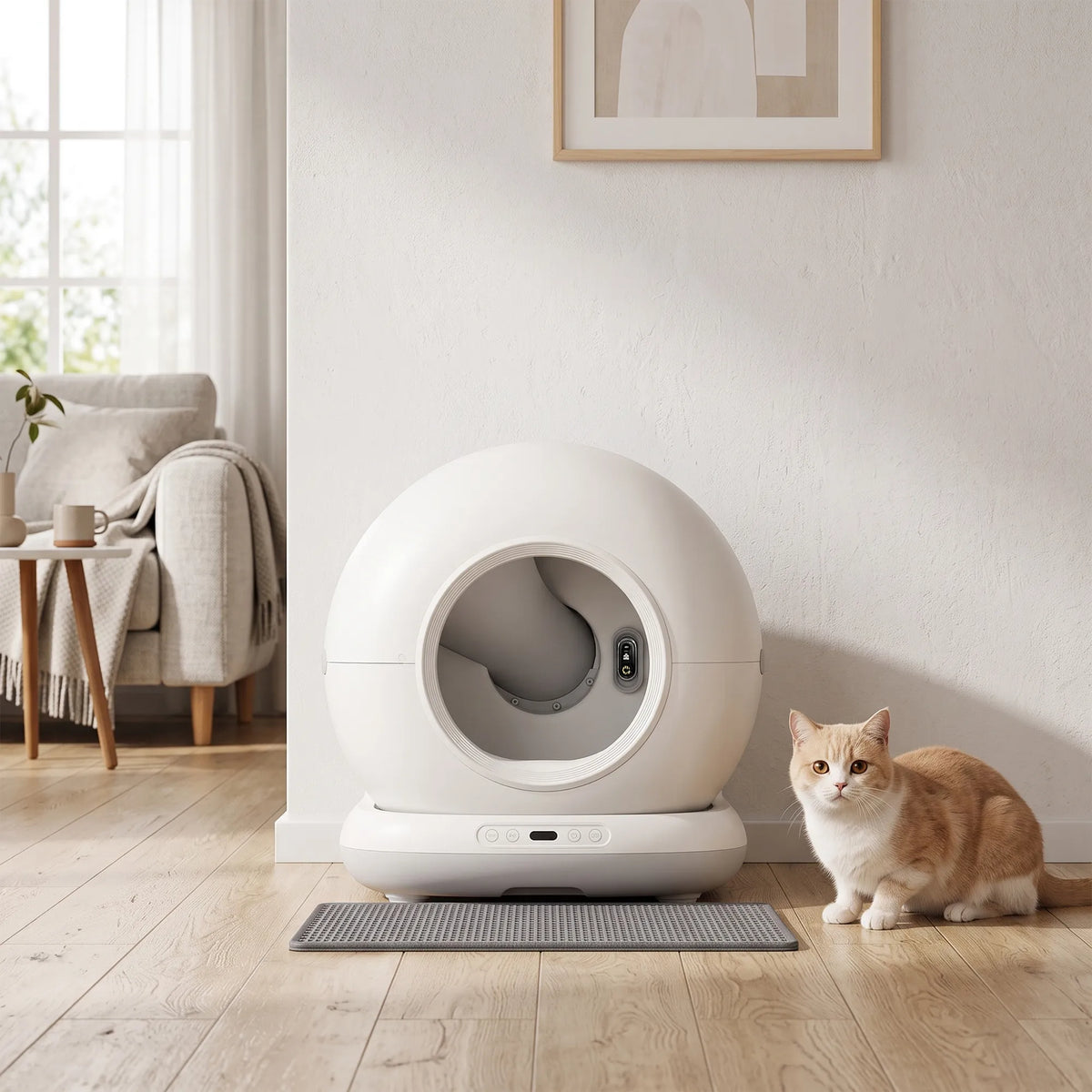 Išmanusis savaime išsivalantis kačių tualetas, 72 l, su HD kamera ir programėlės valdymu, 1–12 kg katėms