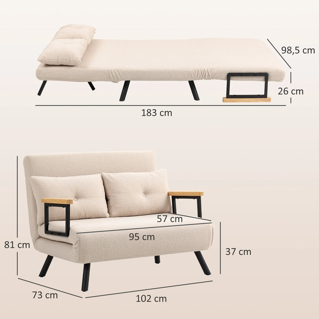Išskleidžiama sofa-lova, reguliuojama, smėlio spalvos