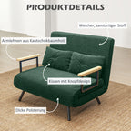 Išskleidžiama sofa-lova su 2 pagalvėmis, žalia