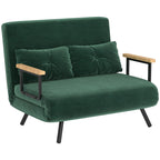 Išskleidžiama sofa-lova su 2 pagalvėmis, žalia