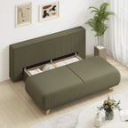 Išskleidžiama sofa-lova su patalynės dėže, tamsiai žalia