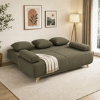 Išskleidžiama sofa-lova su patalynės dėže, tamsiai žalia