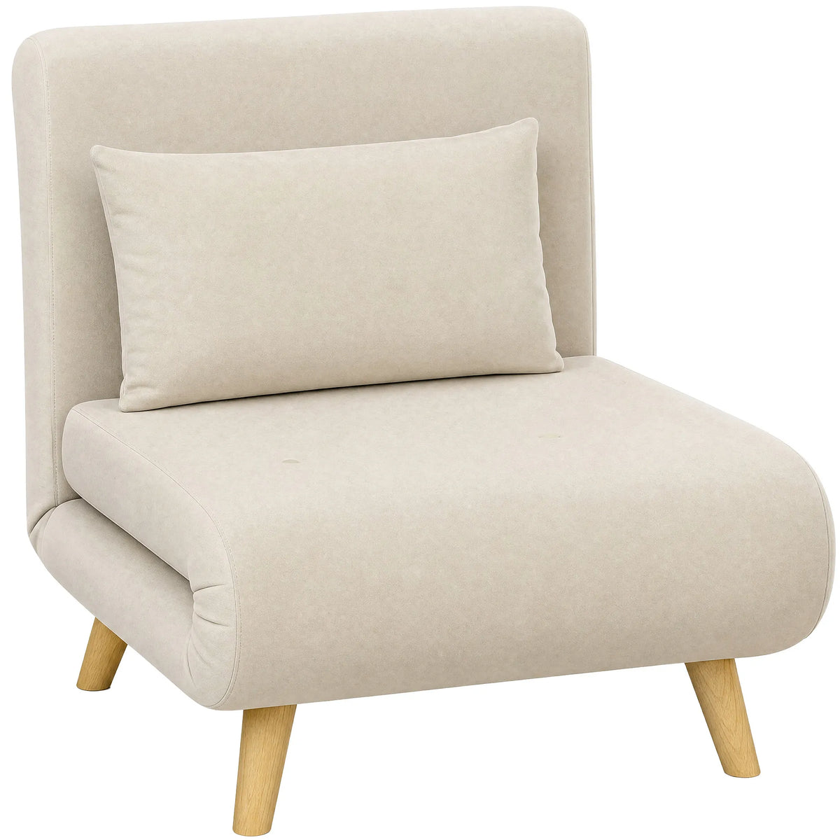 Išskleidžiamas fotelis lova, 3-in-1, 72 cm, smėlio spalvos