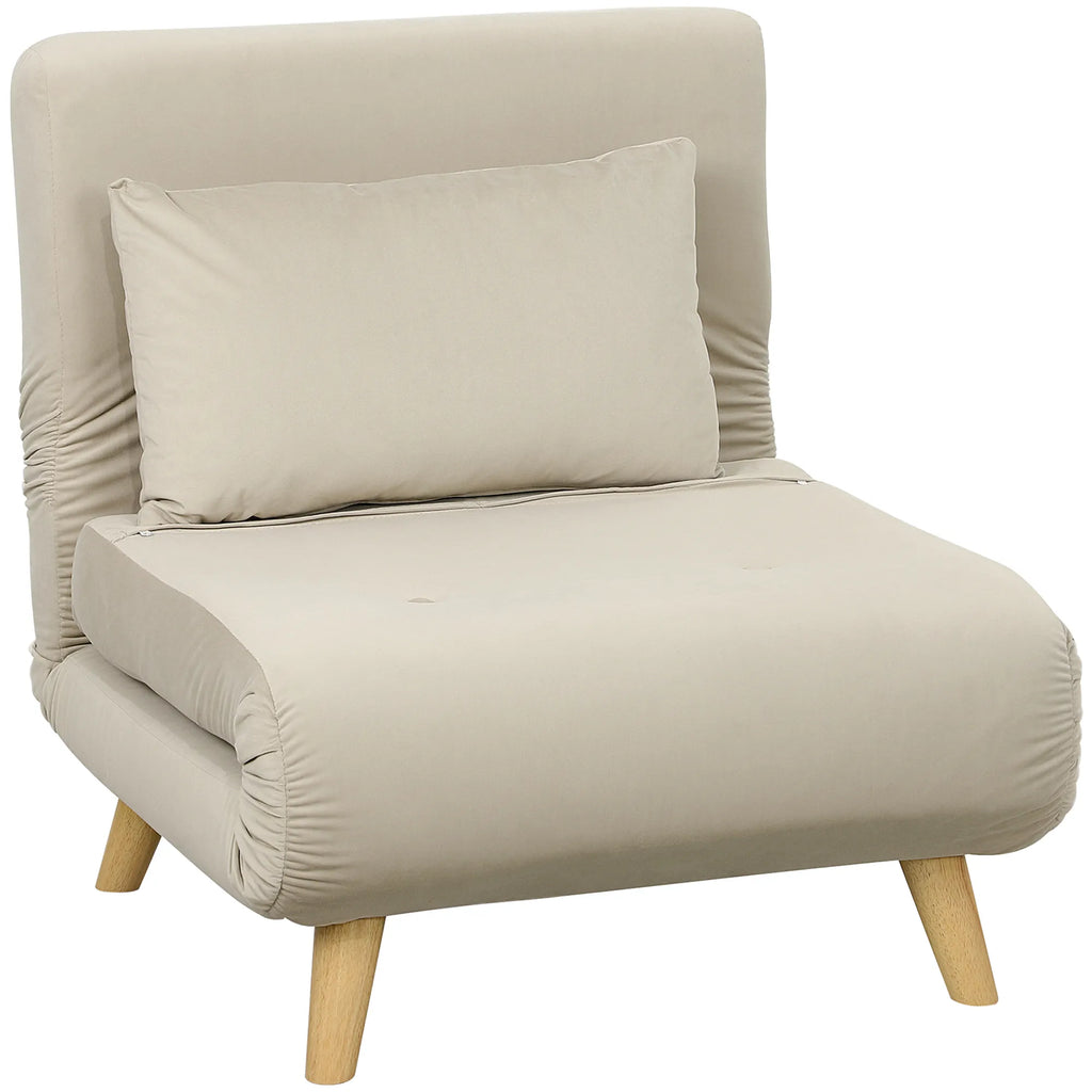 Išskleidžiamas fotelis lova, 3-in-1, 72 cm, smėlio spalvos