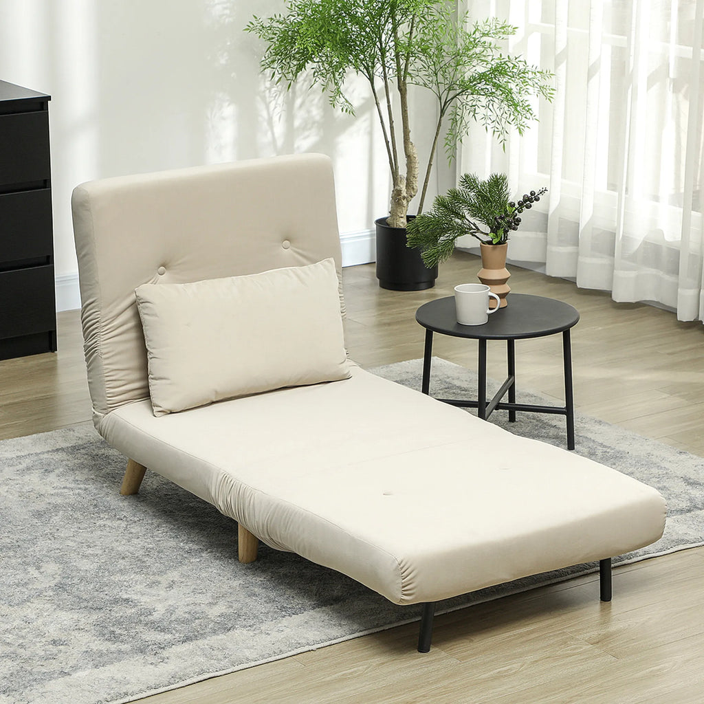 Išskleidžiamas fotelis lova, 3-in-1, 72 cm, smėlio spalvos