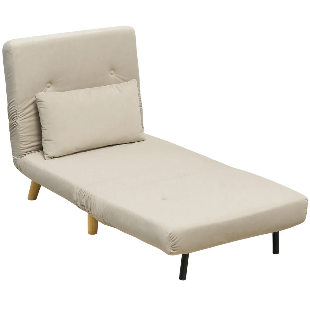 Išskleidžiamas fotelis lova, 3-in-1, 72 cm, smėlio spalvos