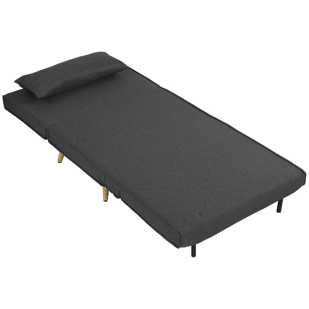 Išskleidžiamas fotelis lova, 3-in-1 reguliuojamas, 120 kg, pilkas
