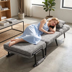 Išskleidžiamas fotelis lova 3-in-1, reguliuojamas, 186 × 60 cm, pilkas