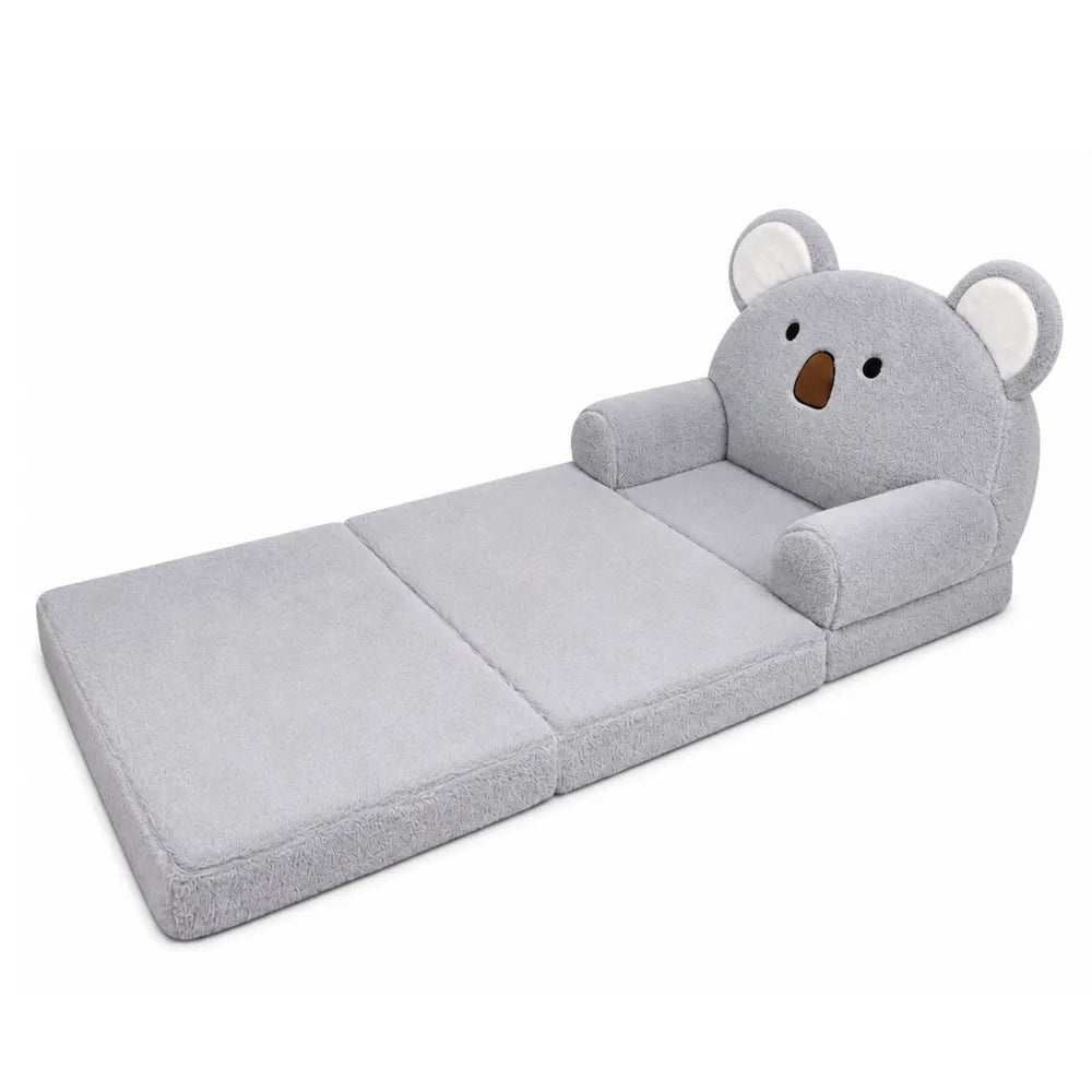Išskleidžiamas vaikiškas fotelis-gultas Koala, 2 viename, pilkas