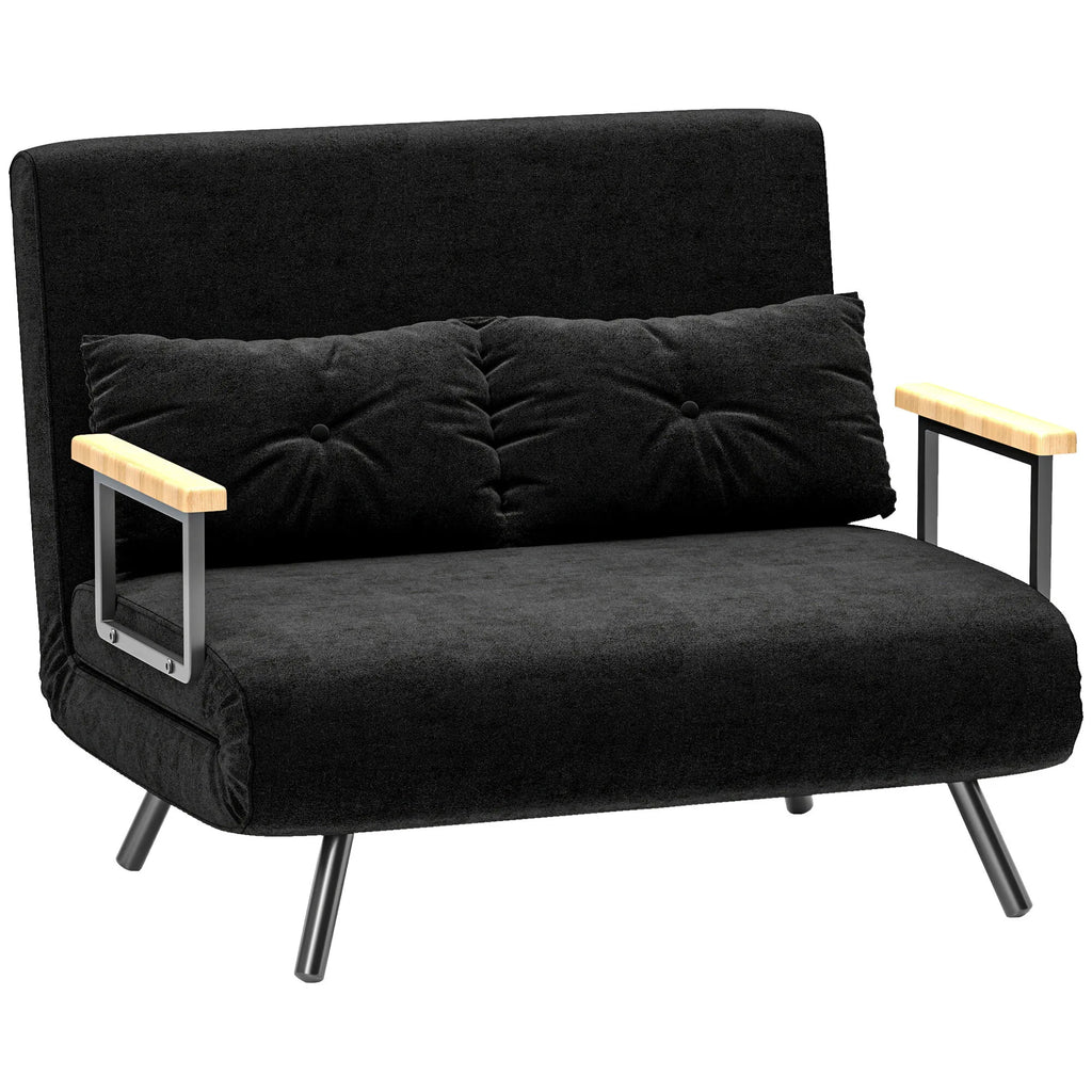 Išskleidžiamoji sofa-lova, 102 cm, juoda