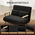 Išskleidžiamoji sofa-lova, 102 cm, juoda