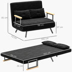 Išskleidžiamoji sofa-lova, 102 cm, juoda