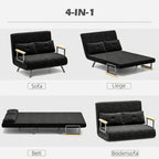 Išskleidžiamoji sofa-lova, 102 cm, juoda