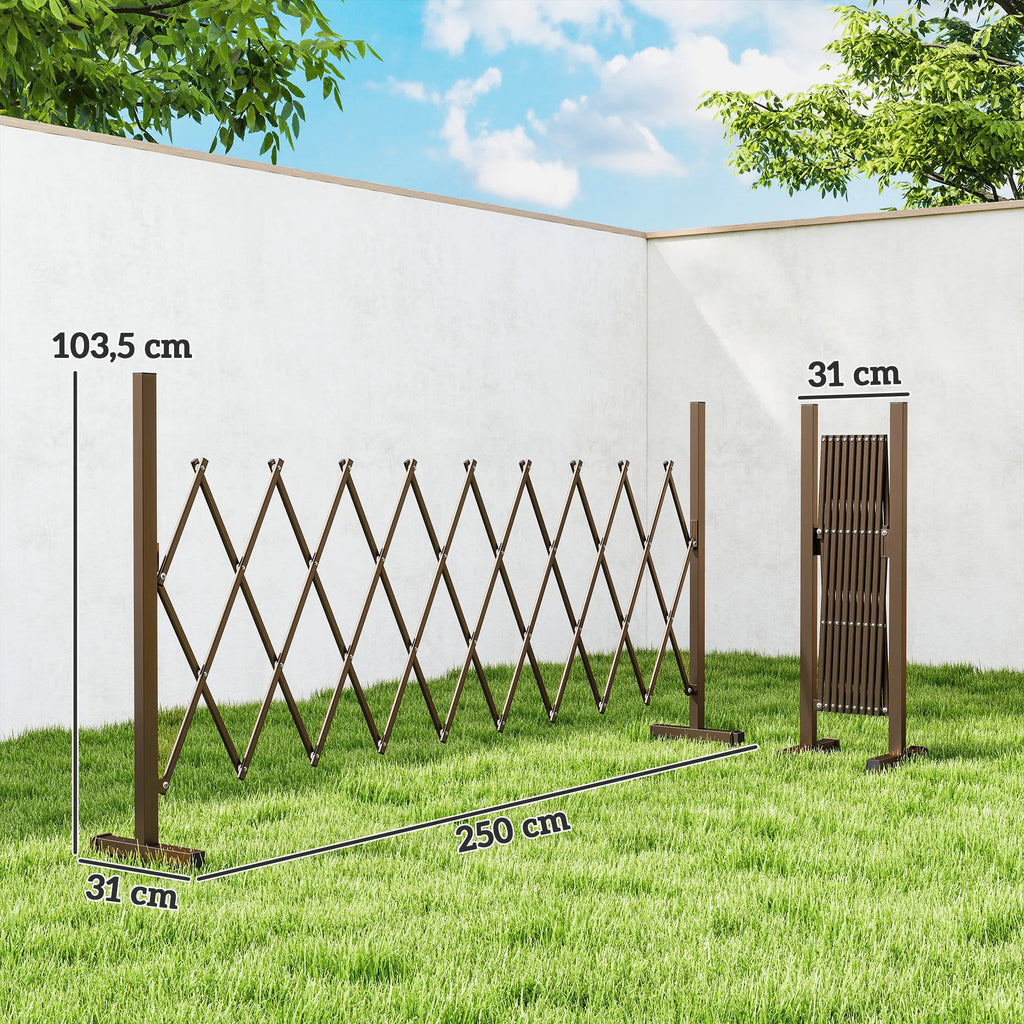 Ištraukiama tvorelė, sodo užtvara 31–250 cm, ruda