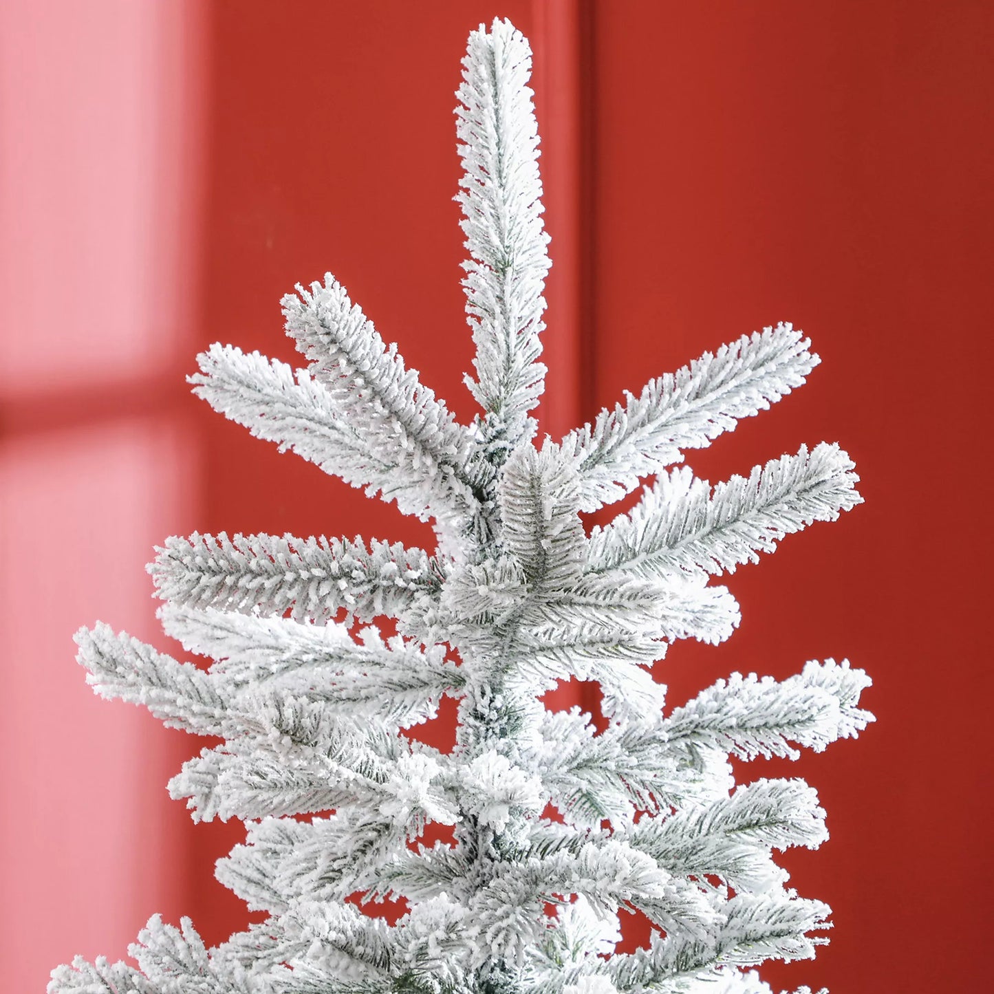 Kalėdų eglutė 180 cm, su dirbtniu sniegu, ugniai atspari, greitas surinkimas ir išmontavimas, metalinis pagrindas