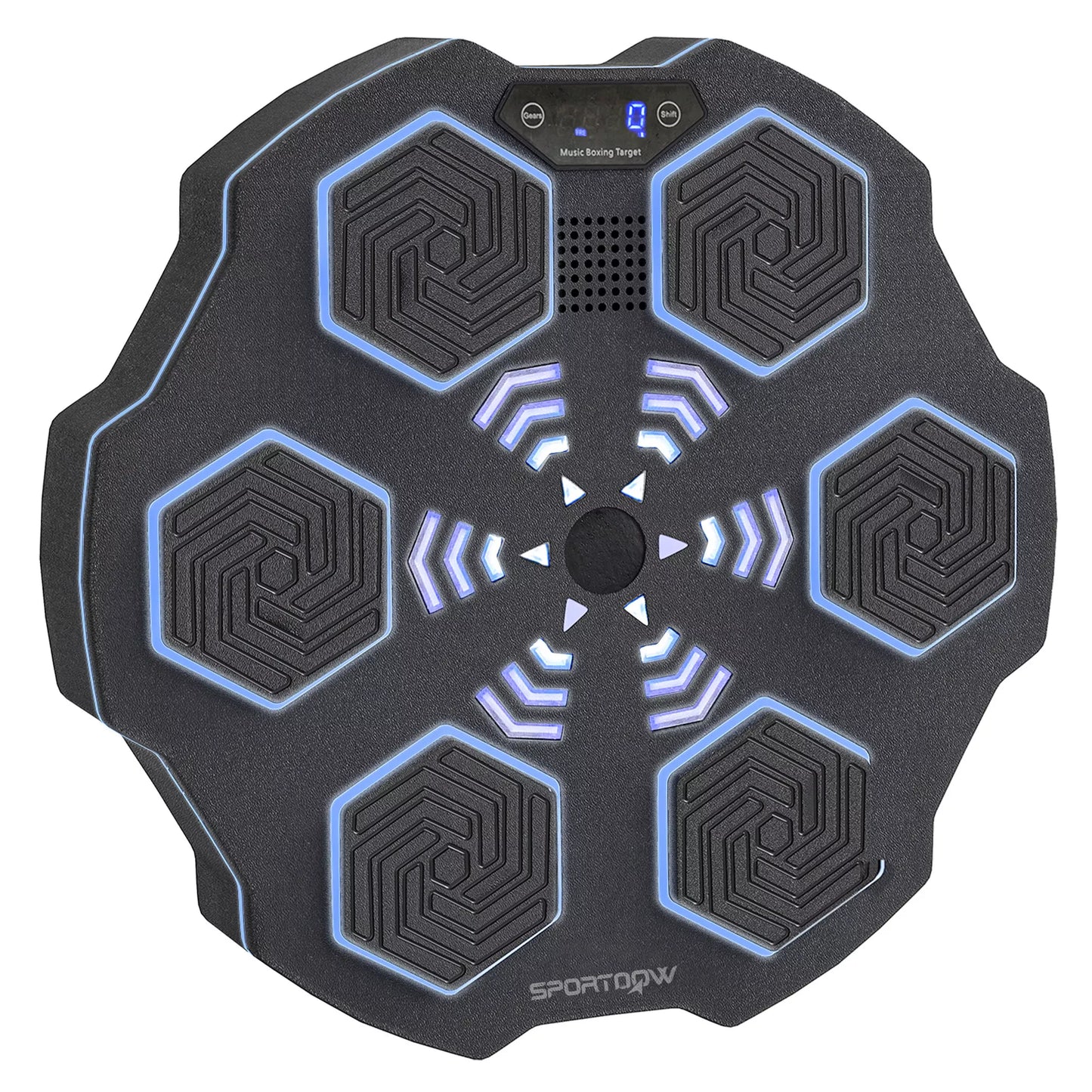 Muzikos grotuvas su Bluetooth, tvirtinamas prie sienos, 9 greičiai ir režimai, LED apšvietimas, juodas