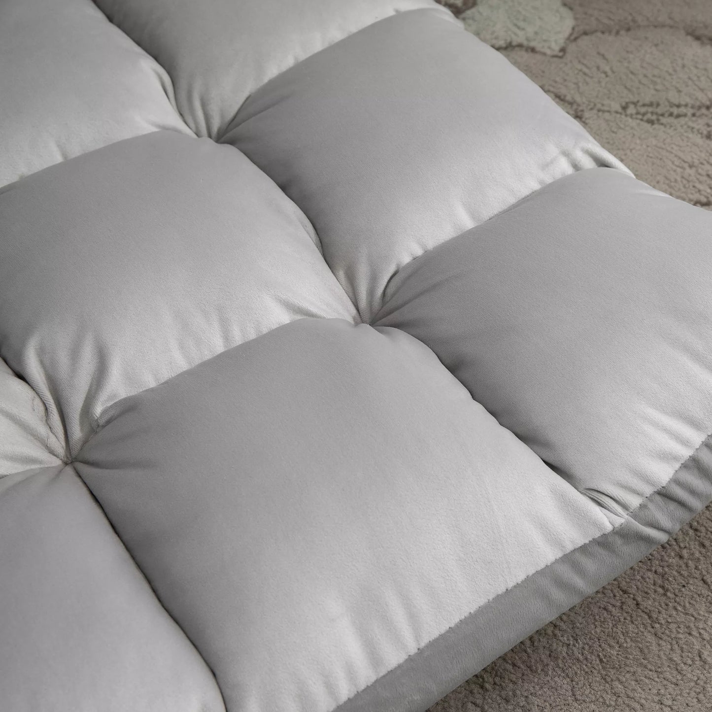 Sulenkiama grindinė kėdė su atlošo reguliavimo funkcija, paminkštinta poilsio kėdė TV žiūrėjimui, skaitymui, meditacijos kėdė "Lazy Sofa" skaitymo fotelis meditacijai namuose, pilka