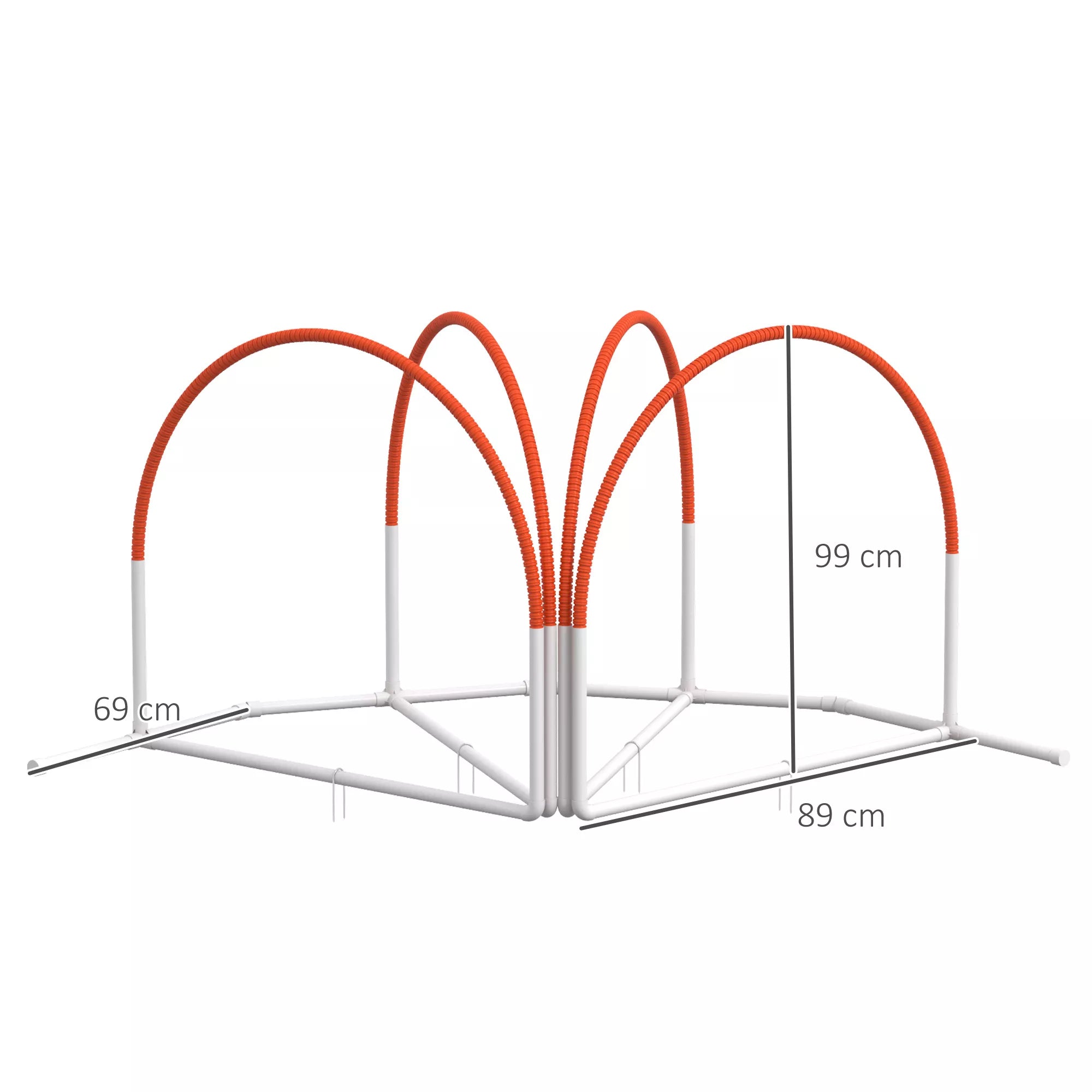 Agility rinkinys šunims, 4 dalių, su krepšiu, 89x69x99 cm, baltas–oranžinis