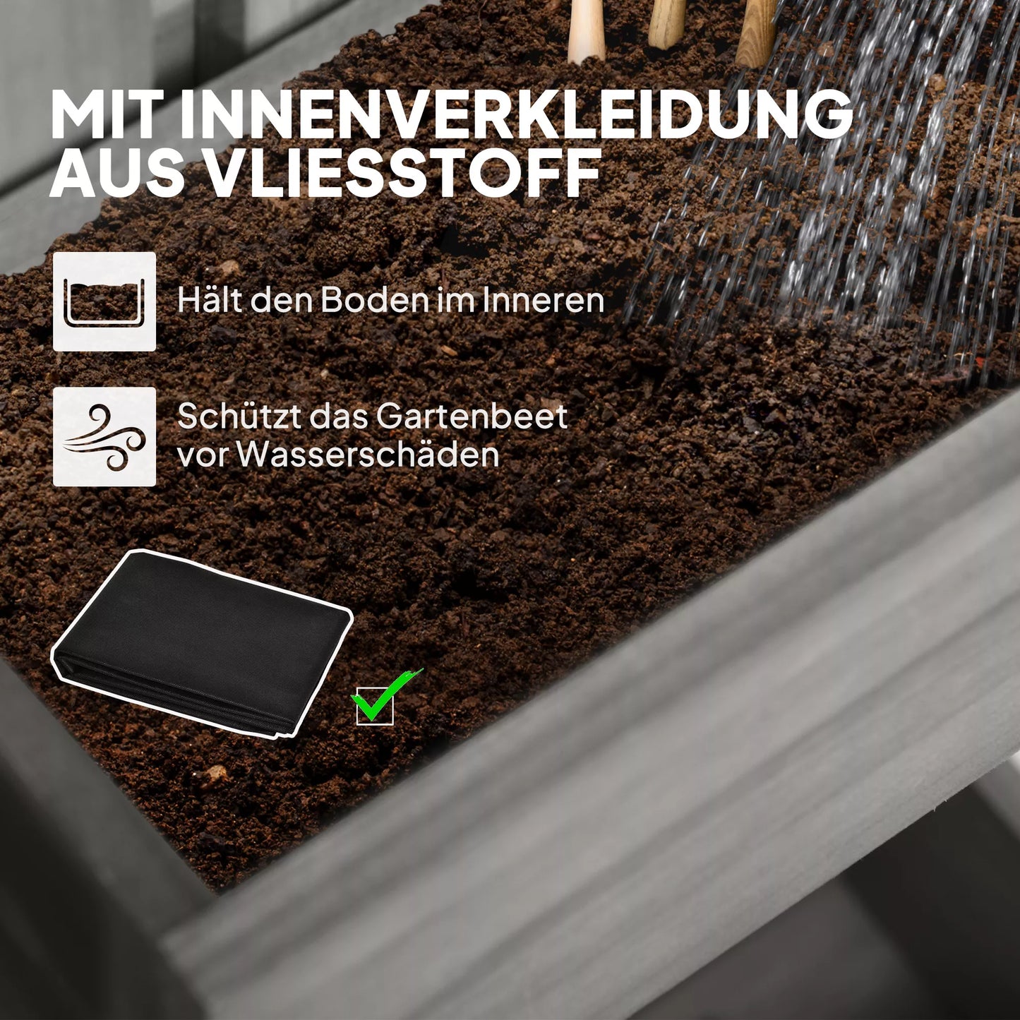 Gėlių dėžės rinkinys, montuojamas ant sienos, laisvai perkeliamas, masyvi mediena, 60 x 16 x 80 cm