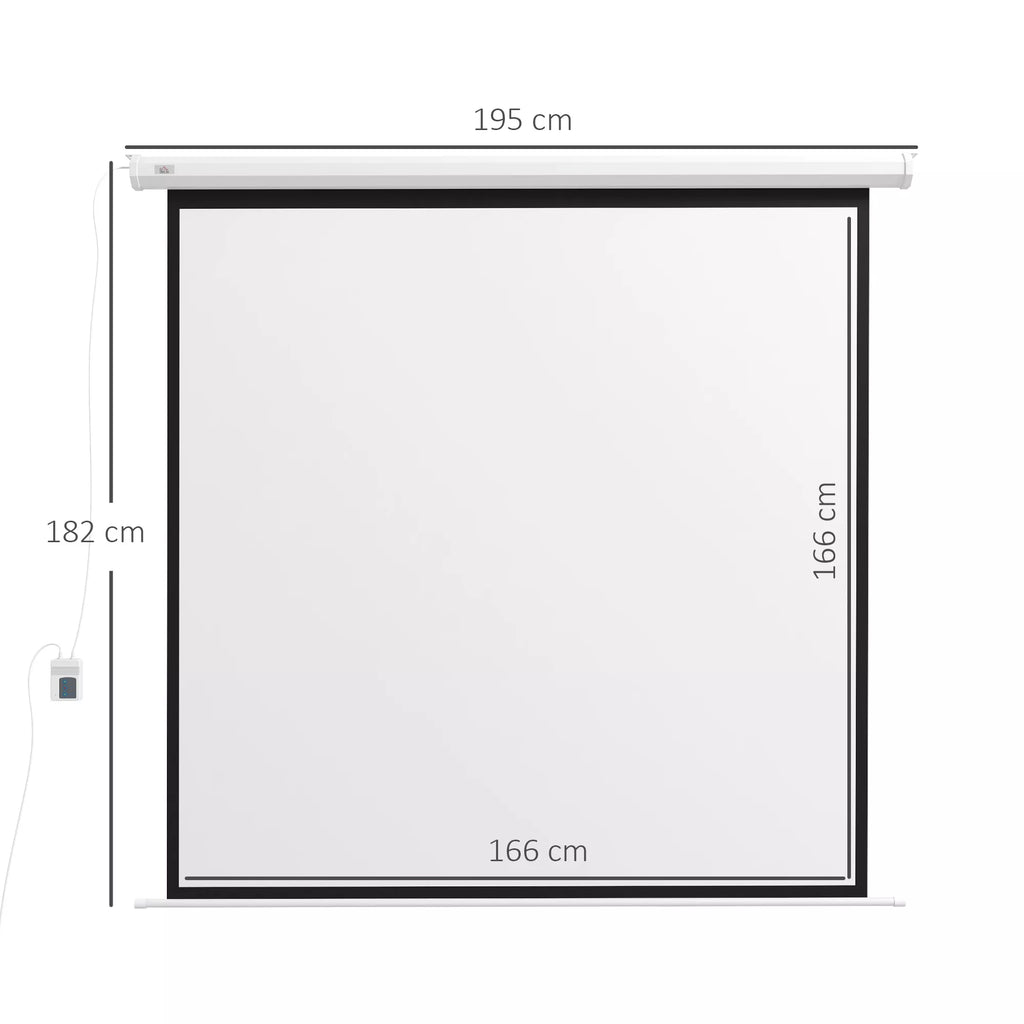 Projektoriaus ekranas, 1:1 formatas, nuotolinio valdymo pultas, 172 x 172 cm (96 coliai), baltas