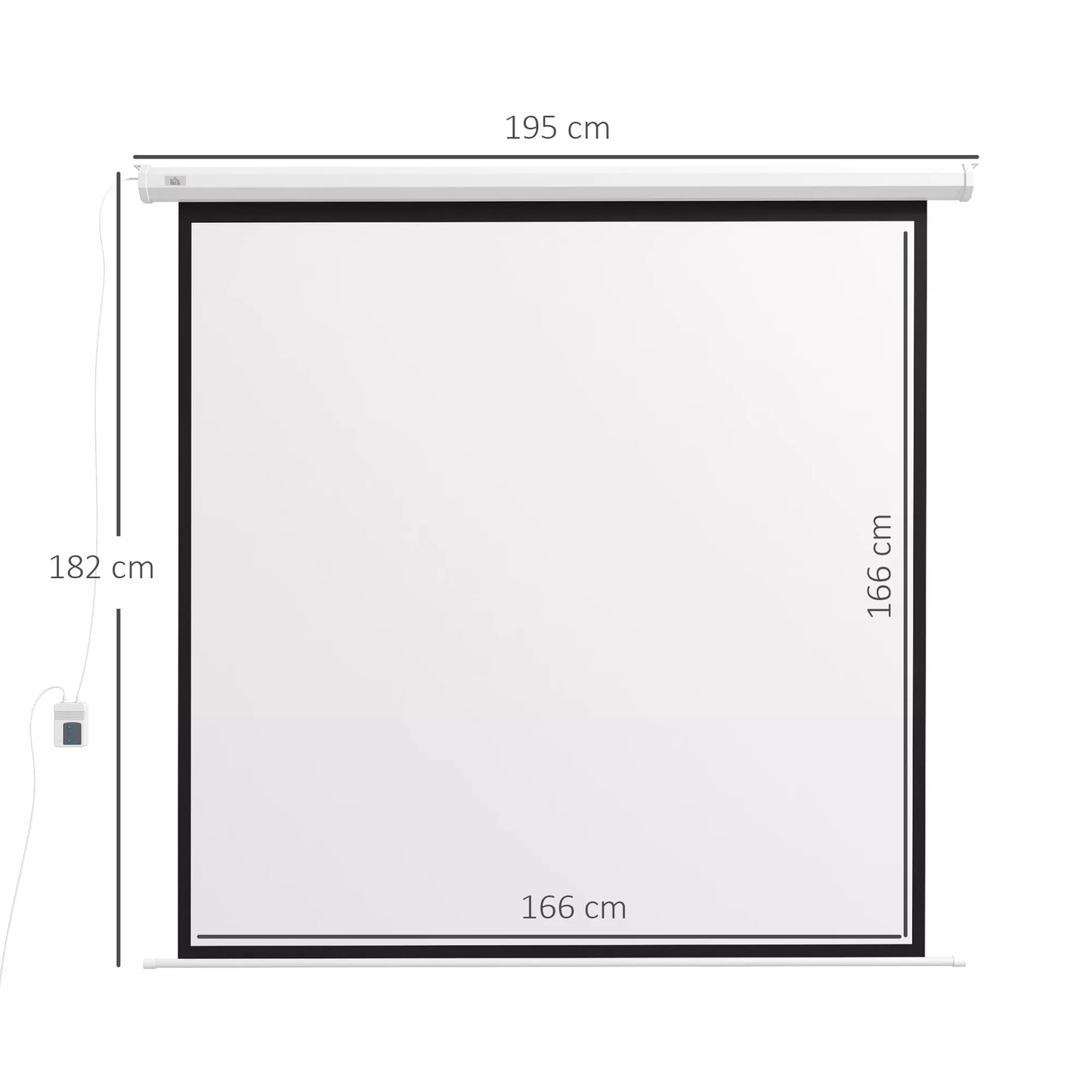 Projektoriaus ekranas, 1:1 formatas, su nuotolinio valdymo pulteliu, 172 x 172 cm (96 coliai), baltas