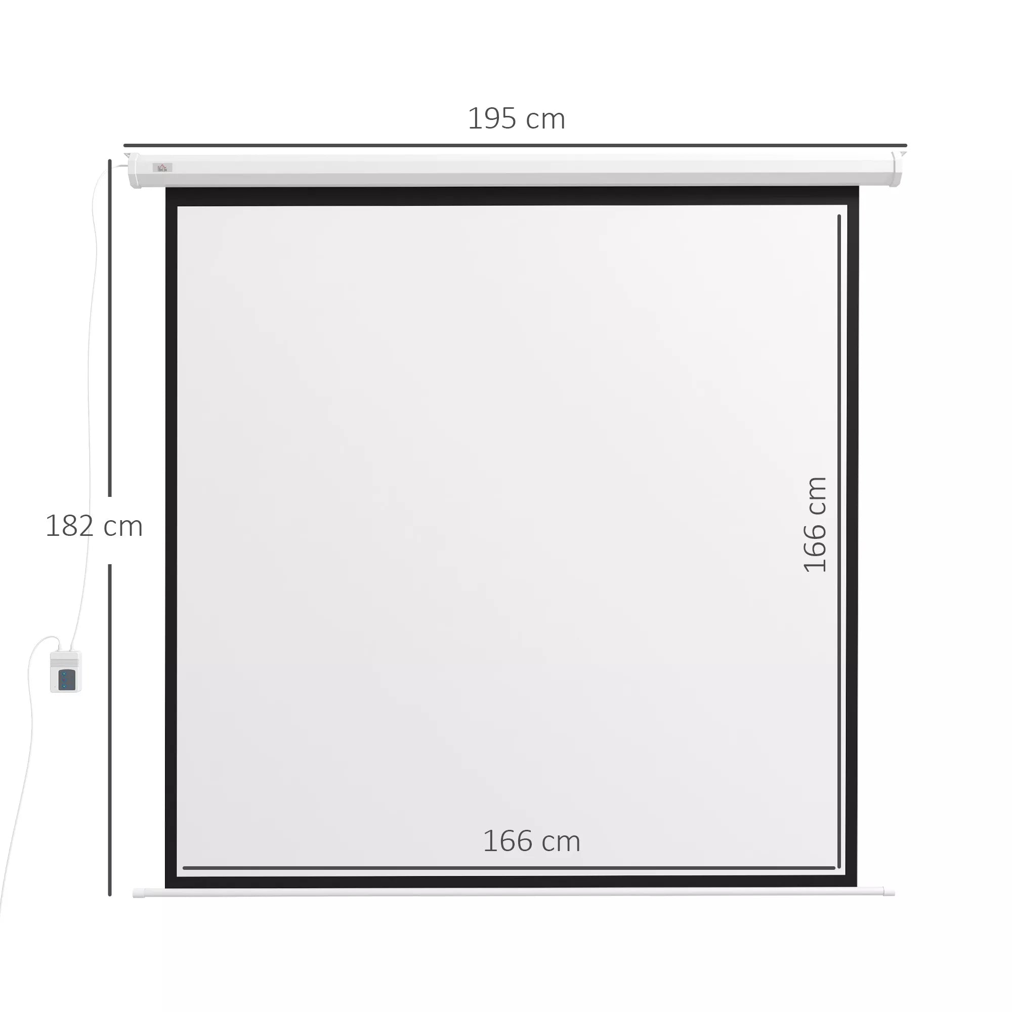 Projektoriaus ekranas, 1:1 formatas, nuotolinio valdymo pultas, 172 x 172 cm (96 coliai), baltas