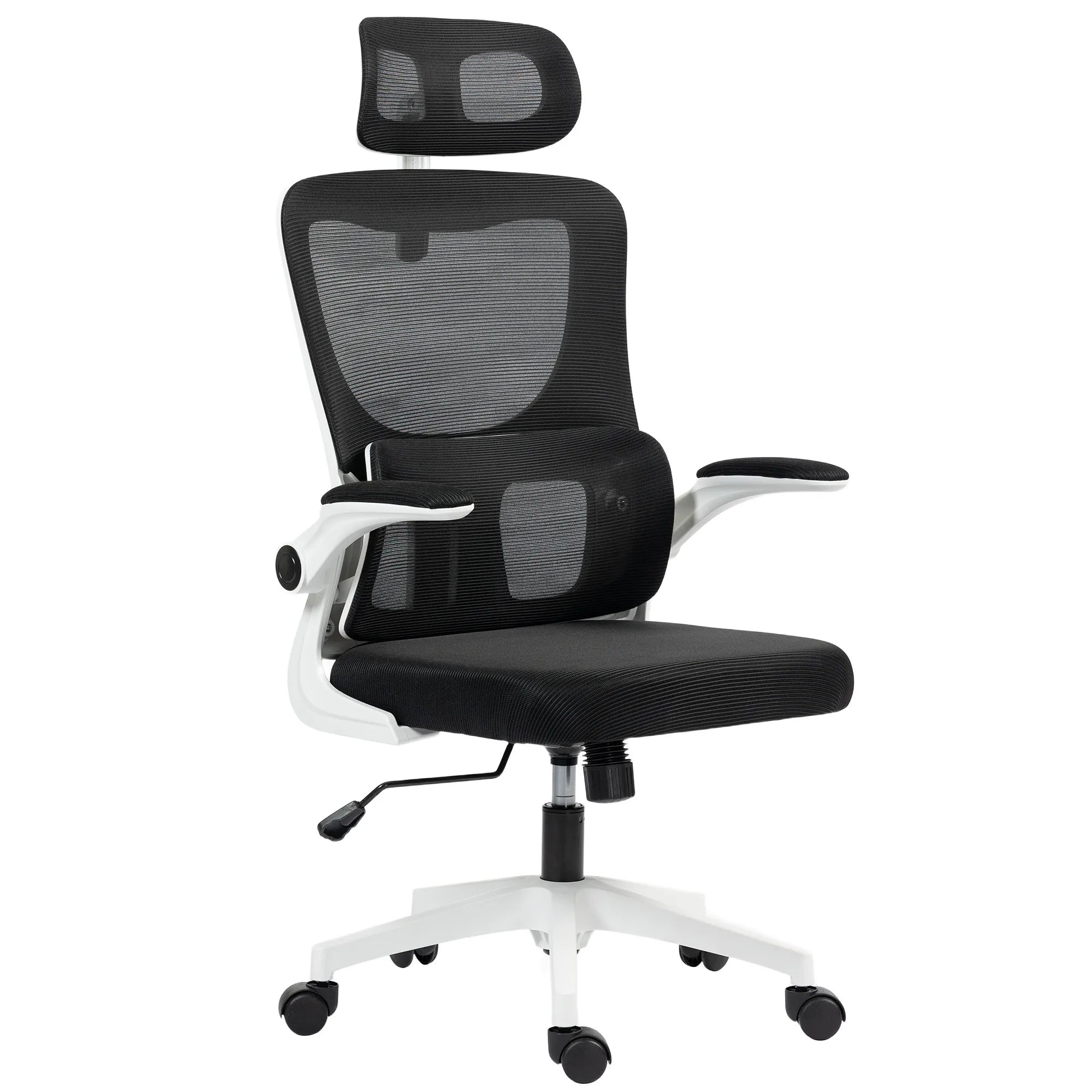 Ergonominė biuro kėdė su tinkleliu reguliuojamu aukščiu juoda