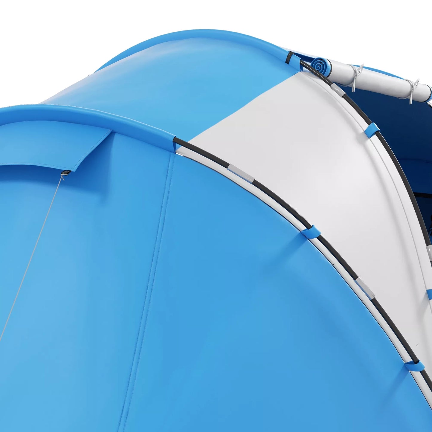 Kempingo palapinė 4-6 žmonėms, lengva, stabili, vandeniui atspari šeimos palapinė su įėjimu ir dugno danga, palapinė su 2000 mm vandens stulpelio atsparumu, tunelinė palapinė, kupolinė palapinė, skirta stovyklavimui, kelionėms, žygiams, sodui, mėlyna